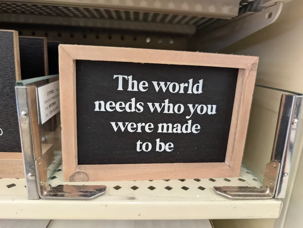 Framed chalkboard sign - The World Needs Who You Were Made to Be